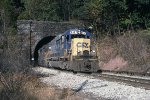 CSX 8457 exits Hitchcock Tunnel